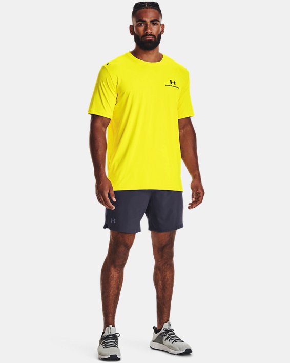 Men's UA RUSH™ Energy Short Sleeve, Yellow, pdpMainDesktop image number 2